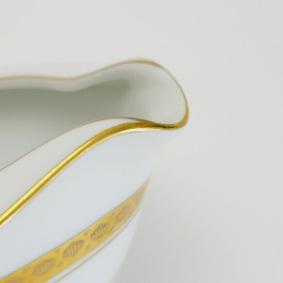 Noritake Richmond Creamer & Sugar Bowl White Base Gold Etched Band Elegant Tea - Picture 6 of 15